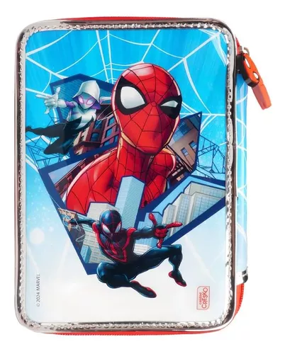 Cartuchera Spiderman Set Escolar 2 Pisos Original Cresko - Imagen 2