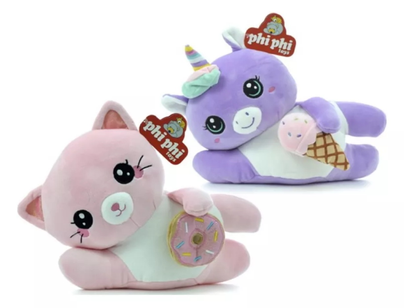 Peluche Animalitos Acostados Con Comida 28cm Phi Phi - Imagen 2