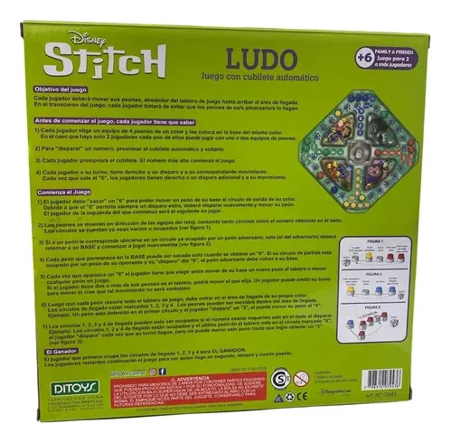 Ludo Con Cubilete Automatico Stitch Original Ditoys - Imagen 3