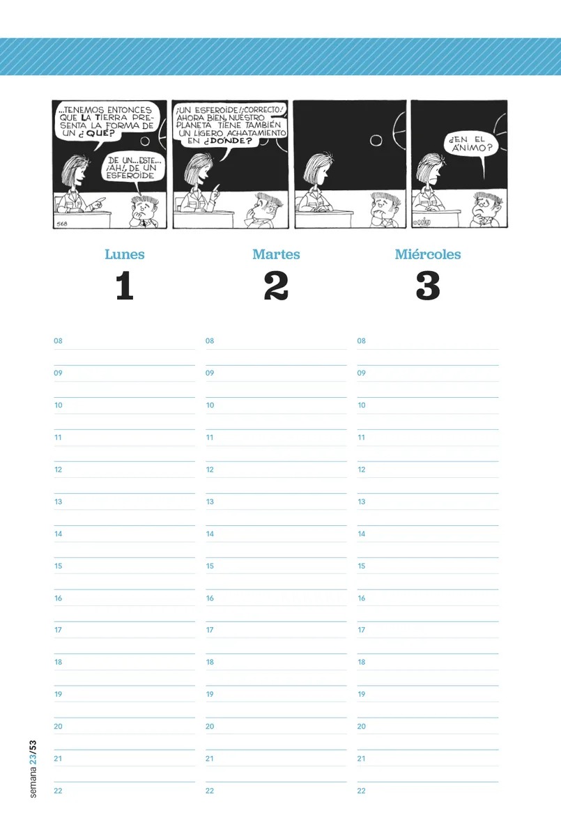 Agenda Semanal Mafalda Roja 2026 Anillada Original Granica - Imagen 4