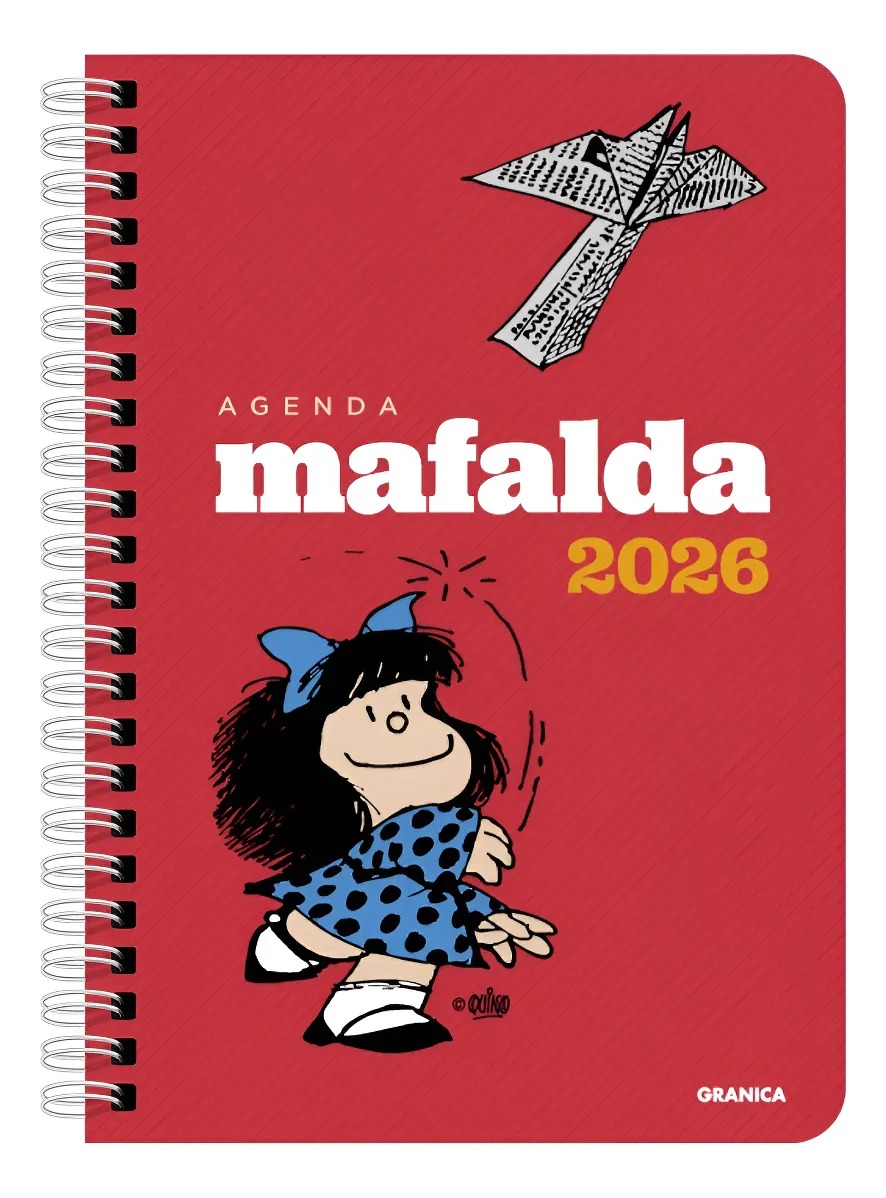Agenda Semanal Mafalda Roja 2026 Anillada Original Granica
