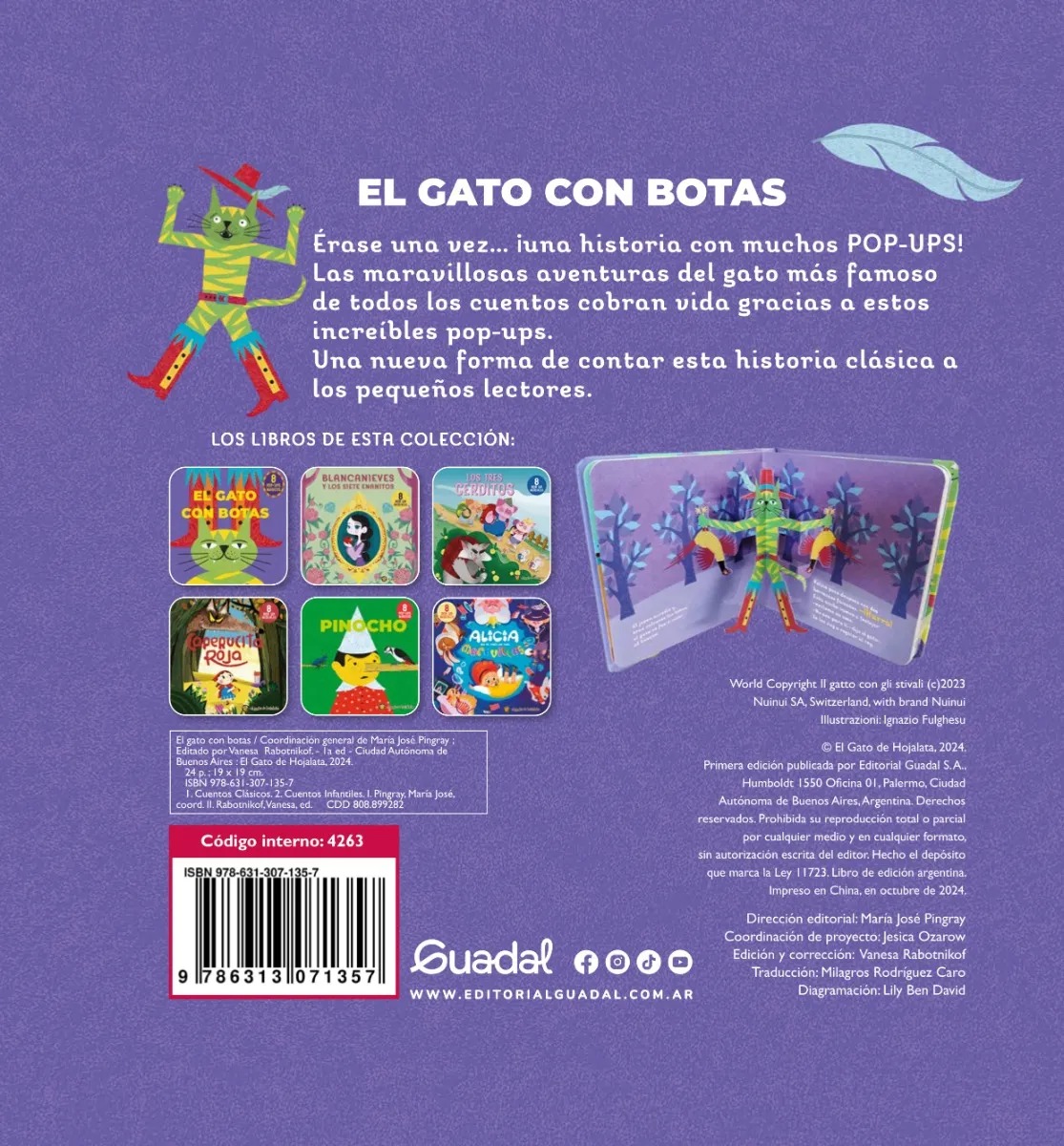 Libro El Gato Con Botas (pop Up) Original Guadal - Imagen 2